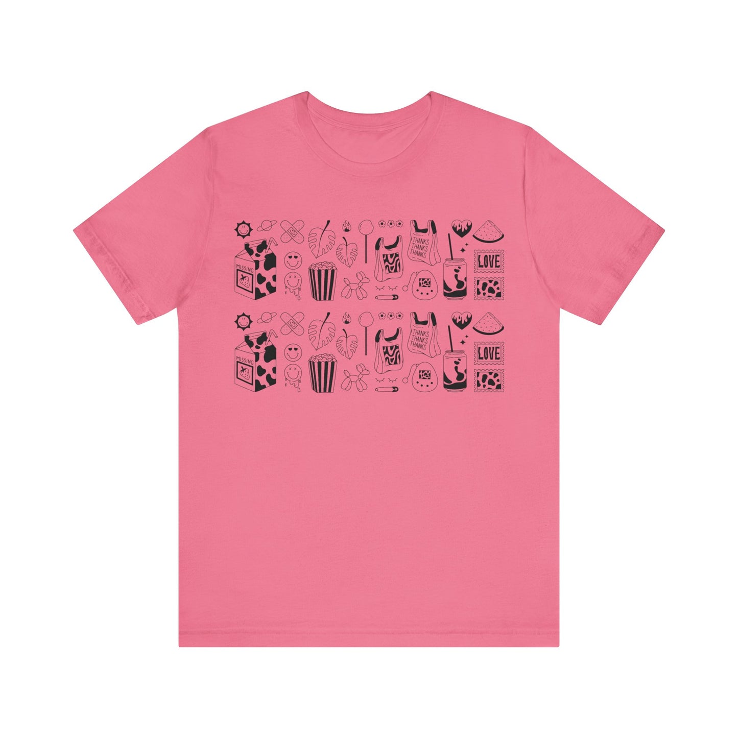 Women Vintage 2000s Elements For Sticker Pack Print Crew Neckline Short Sleeve Tee, Summer Clothes Women, Short Sleeve Crew Neck T-Shirt for Summer, Women's Clothing, Women's Top for casual wear, Unisex, Men and Women Jersey Short Sleeve Tee.