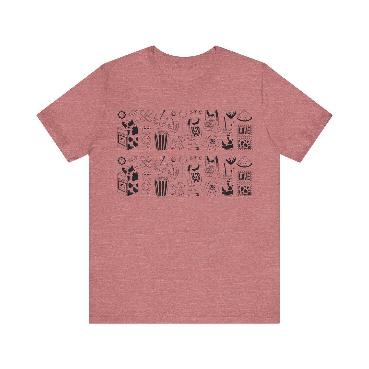 Women Vintage 2000s Elements For Sticker Pack Print Crew Neckline Short Sleeve Tee, Summer Clothes Women, Short Sleeve Crew Neck T-Shirt for Summer, Women's Clothing, Women's Top for casual wear, Unisex, Men and Women Jersey Short Sleeve Tee.