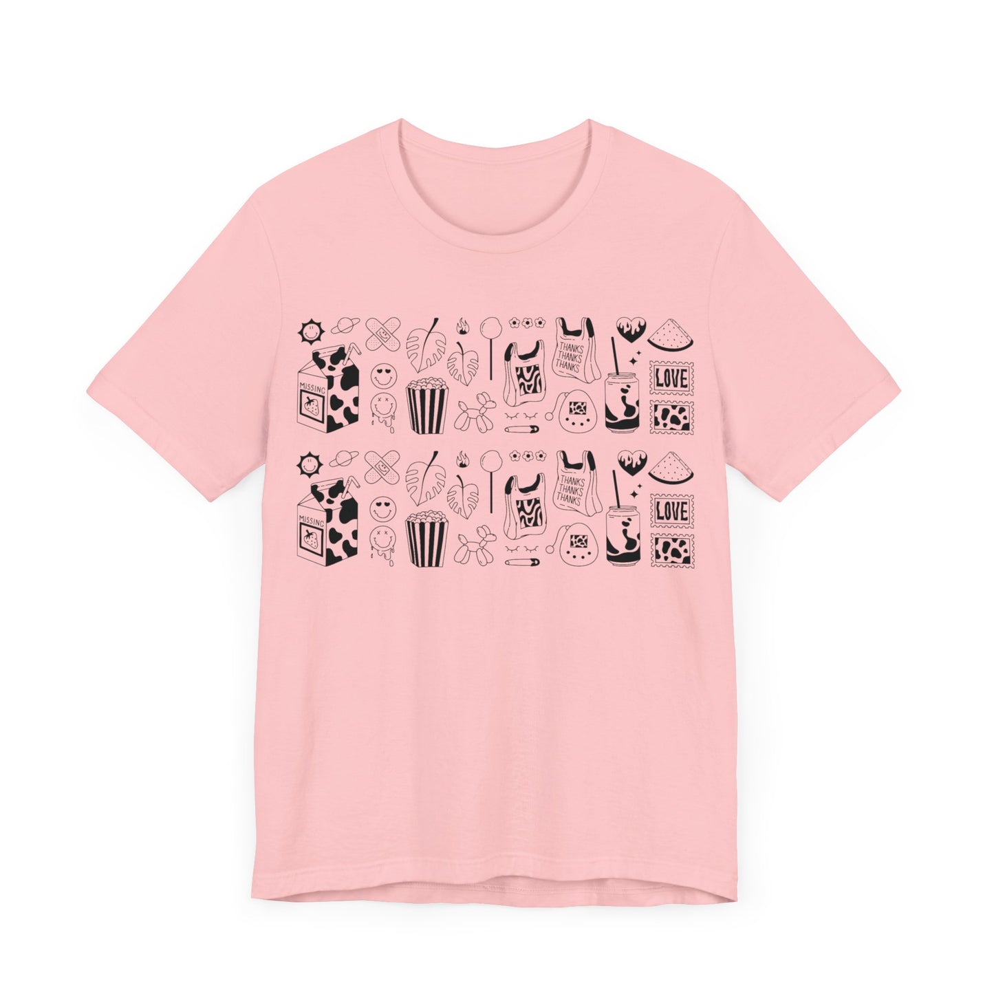 Women Vintage 2000s Elements For Sticker Pack Print Crew Neckline Short Sleeve Tee, Summer Clothes Women, Short Sleeve Crew Neck T-Shirt for Summer, Women's Clothing, Women's Top for casual wear, Unisex, Men and Women Jersey Short Sleeve Tee.