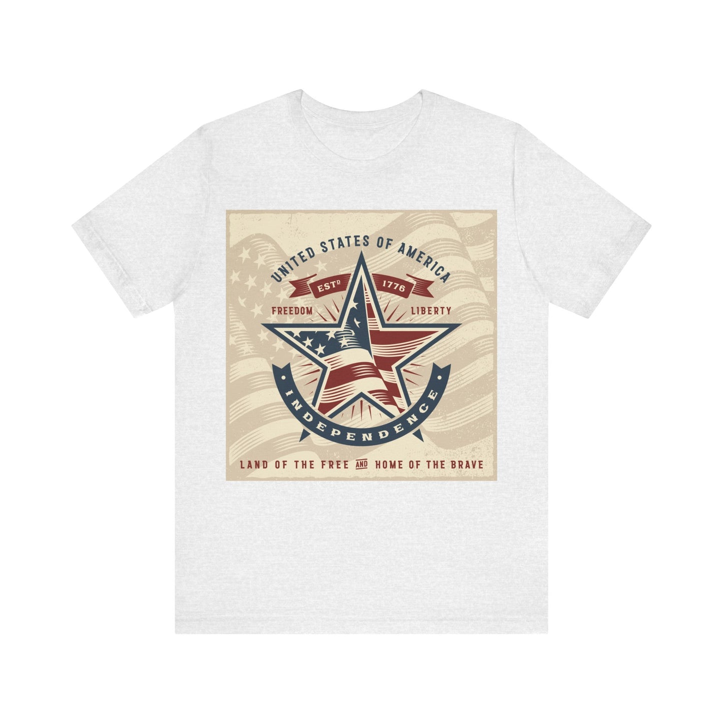 Women's USA Letter Print Crew Neckline Short Sleeve Tee, Summer Clothes Women, Short Sleeve Crew Neck T-Shirt for Summer, Women's Clothing, Women's Top for casual wear, Unisex, Men and Women Jersey Short Sleeve Tee.