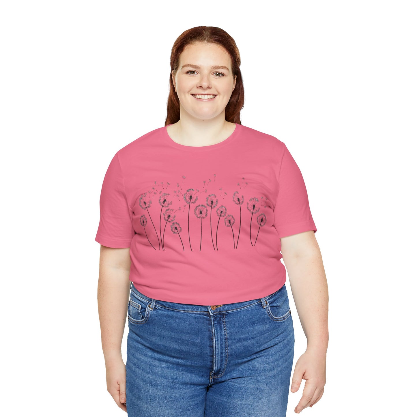 Dandelion Women's Crew Neckline Short Sleeve Tee, Summer Clothes Women, Short Sleeve Crew Neck T-Shirt for Summer, Women's Clothing, Women's Top for casual wear, Unisex, Men and Women Jersey Short Sleeve Tee.