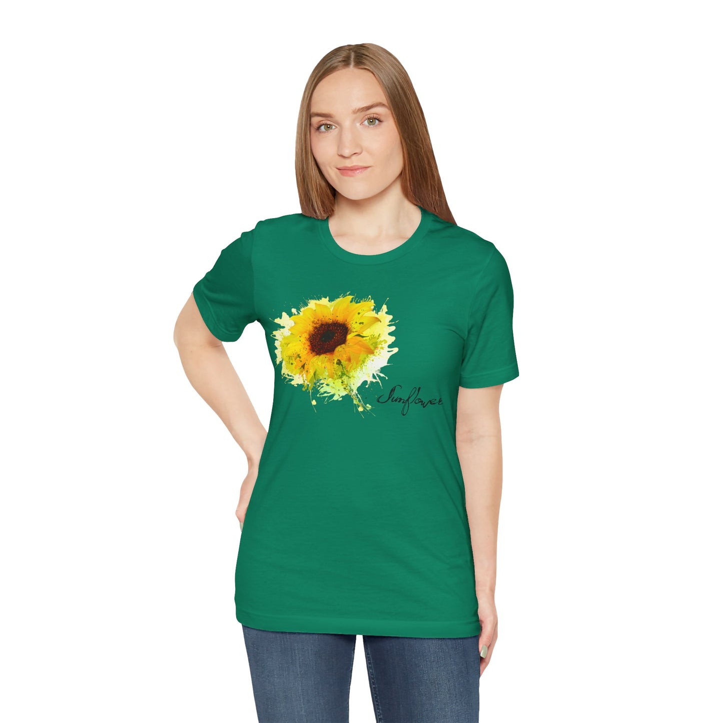 Sunflower Women's Crew Neckline Short Sleeve Tee, Summer Clothes Women, Women's Clothing, Women's Top for casual wear, Unisex, Men and Women Jersey Short Sleeve Tee.