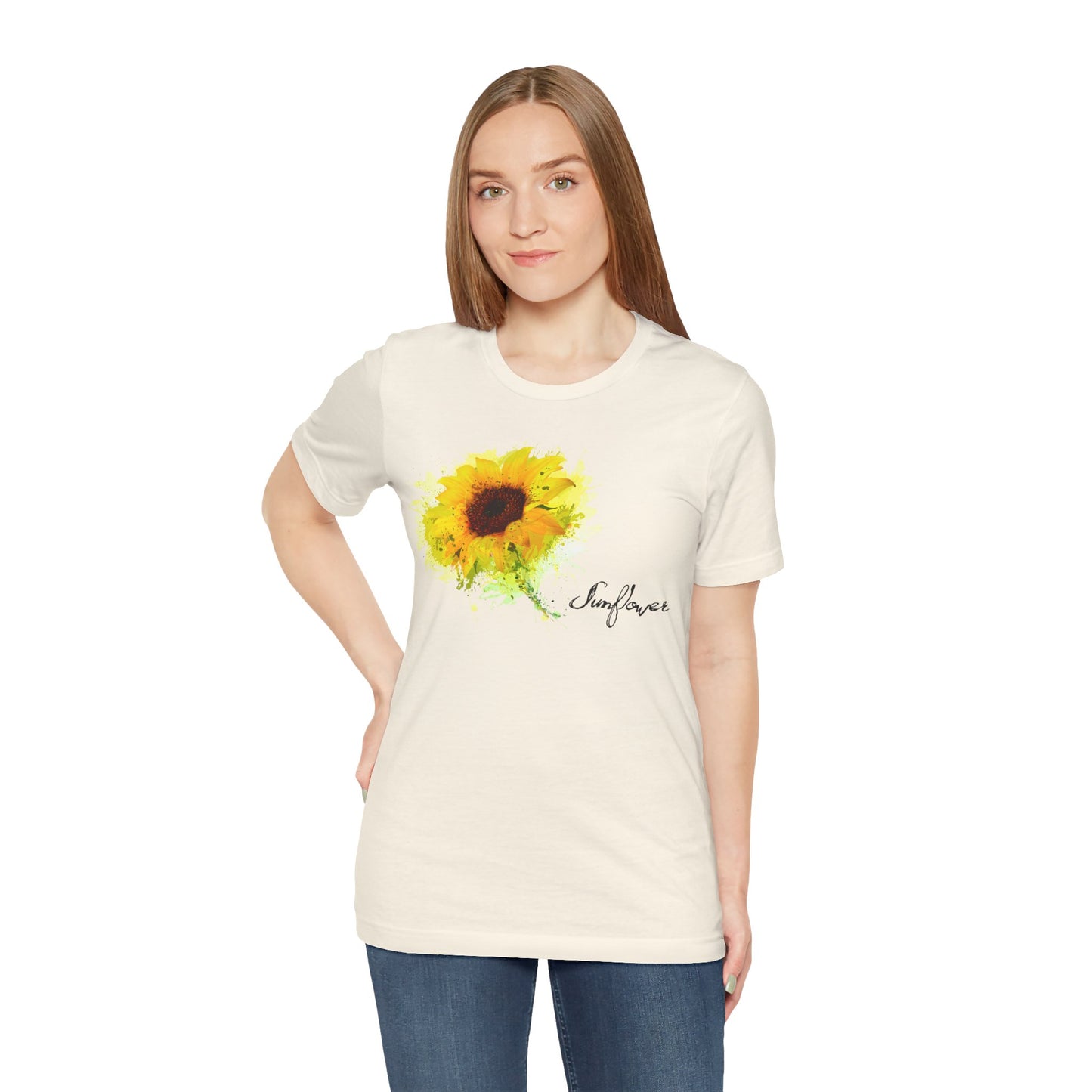 Sunflower Women's Crew Neckline Short Sleeve Tee, Summer Clothes Women, Women's Clothing, Women's Top for casual wear, Unisex, Men and Women Jersey Short Sleeve Tee.