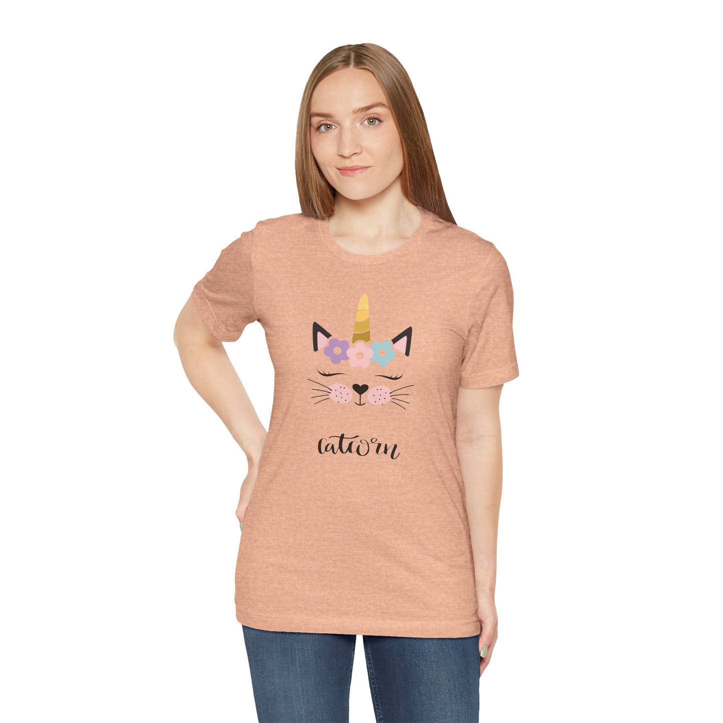 Cat and unicorn t -shirt, cat and unicorn combination, unisex Jersey Short Sleeve Tee