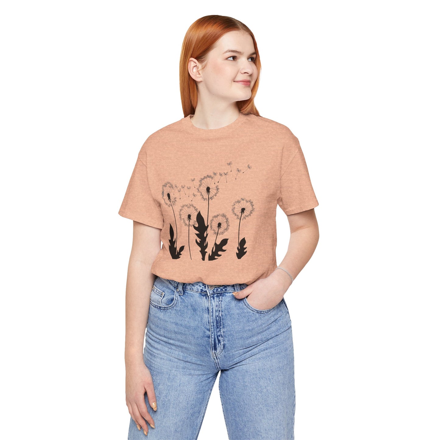 Dandelion Women's Crew Neckline Short Sleeve Tee, Summer Clothes Women, Short Sleeve Crew Neck T-Shirt for Summer, Women's Clothing, Women's Top for casual wear, Unisex, Men and Women Jersey Short Sleeve Tee.