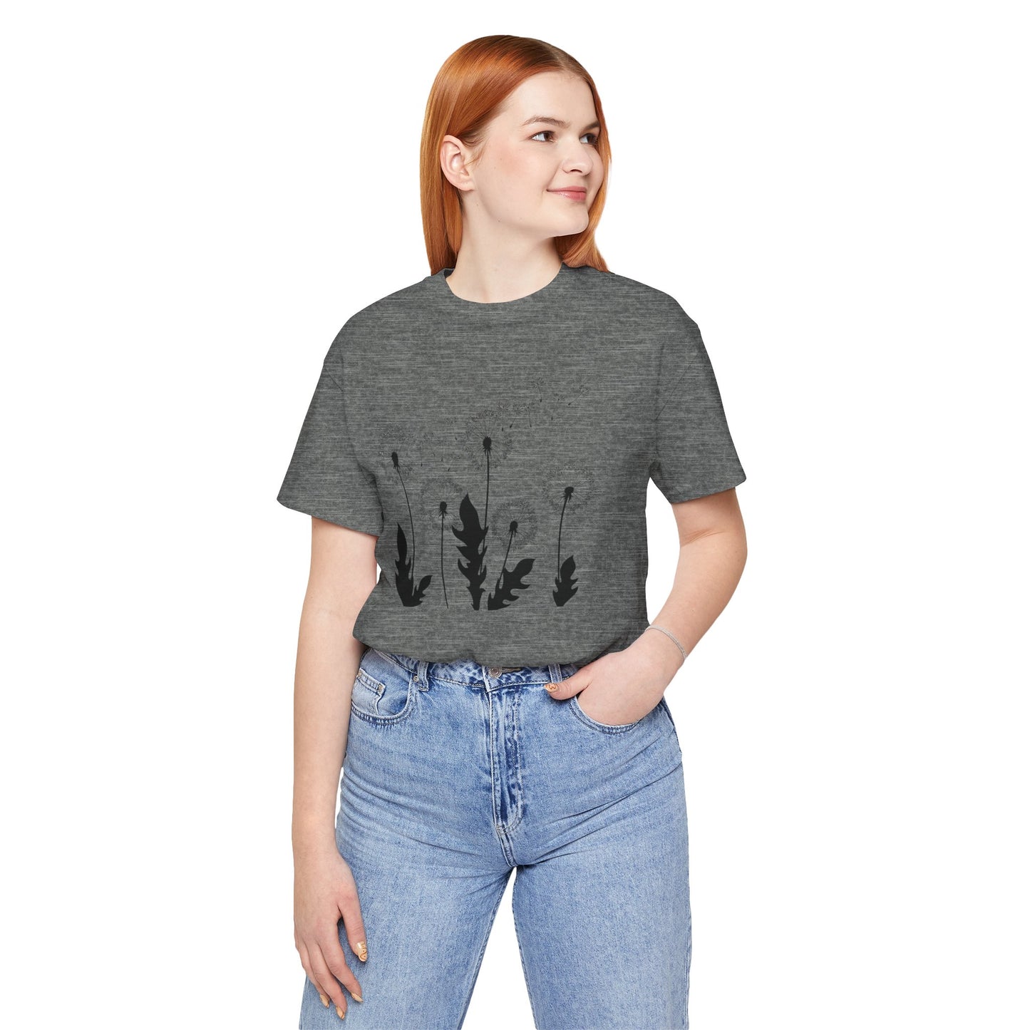 Dandelion Women's Crew Neckline Short Sleeve Tee, Summer Clothes Women, Short Sleeve Crew Neck T-Shirt for Summer, Women's Clothing, Women's Top for casual wear, Unisex, Men and Women Jersey Short Sleeve Tee.