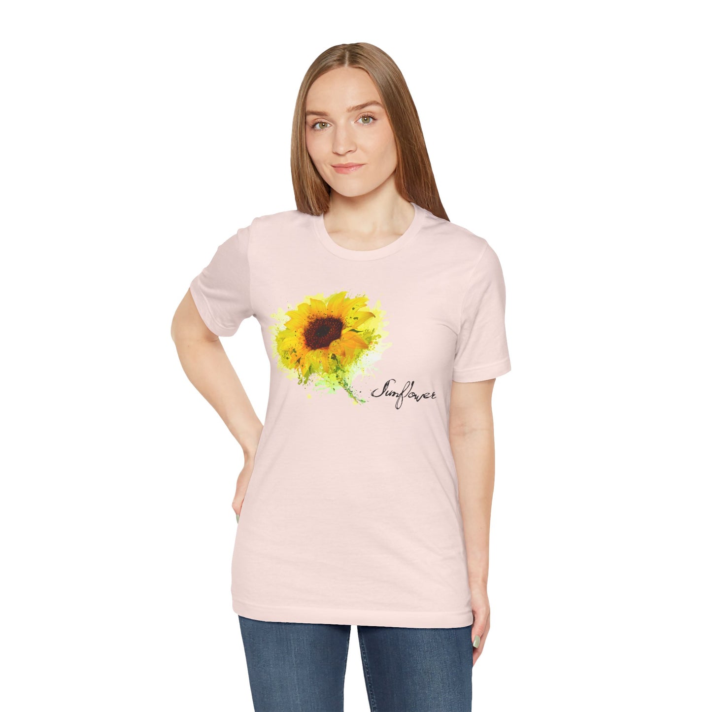 Sunflower Women's Crew Neckline Short Sleeve Tee, Summer Clothes Women, Women's Clothing, Women's Top for casual wear, Unisex, Men and Women Jersey Short Sleeve Tee.