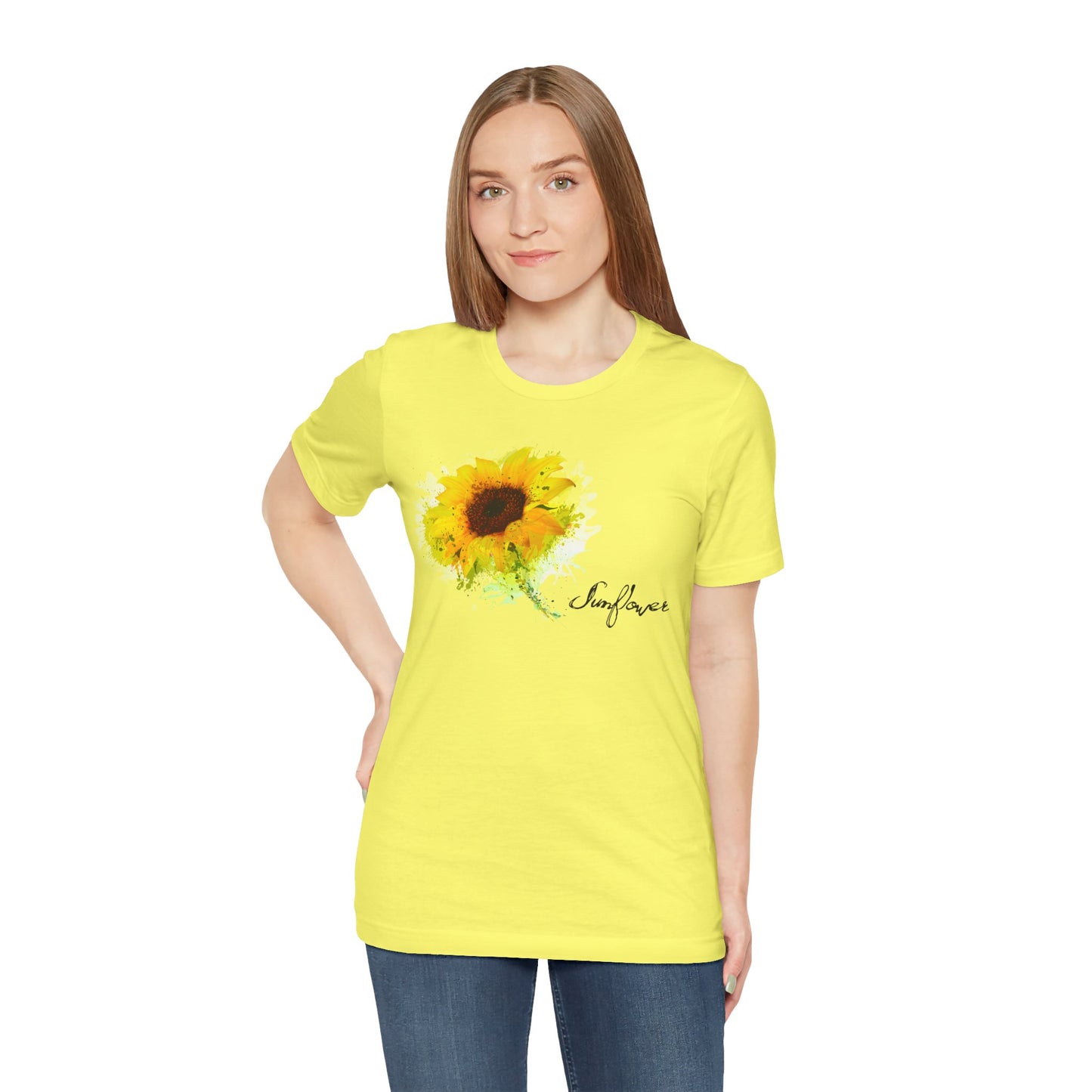 Sunflower Women's Crew Neckline Short Sleeve Tee, Summer Clothes Women, Women's Clothing, Women's Top for casual wear, Unisex, Men and Women Jersey Short Sleeve Tee.