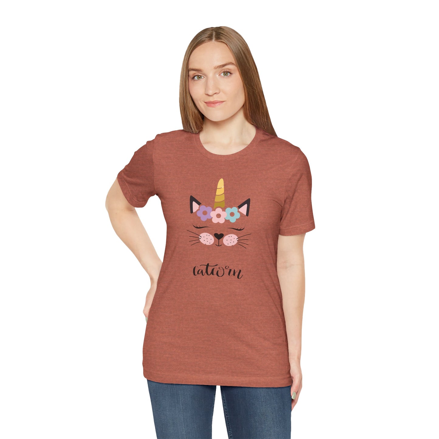 Cat and unicorn t -shirt, cat and unicorn combination, unisex Jersey Short Sleeve Tee