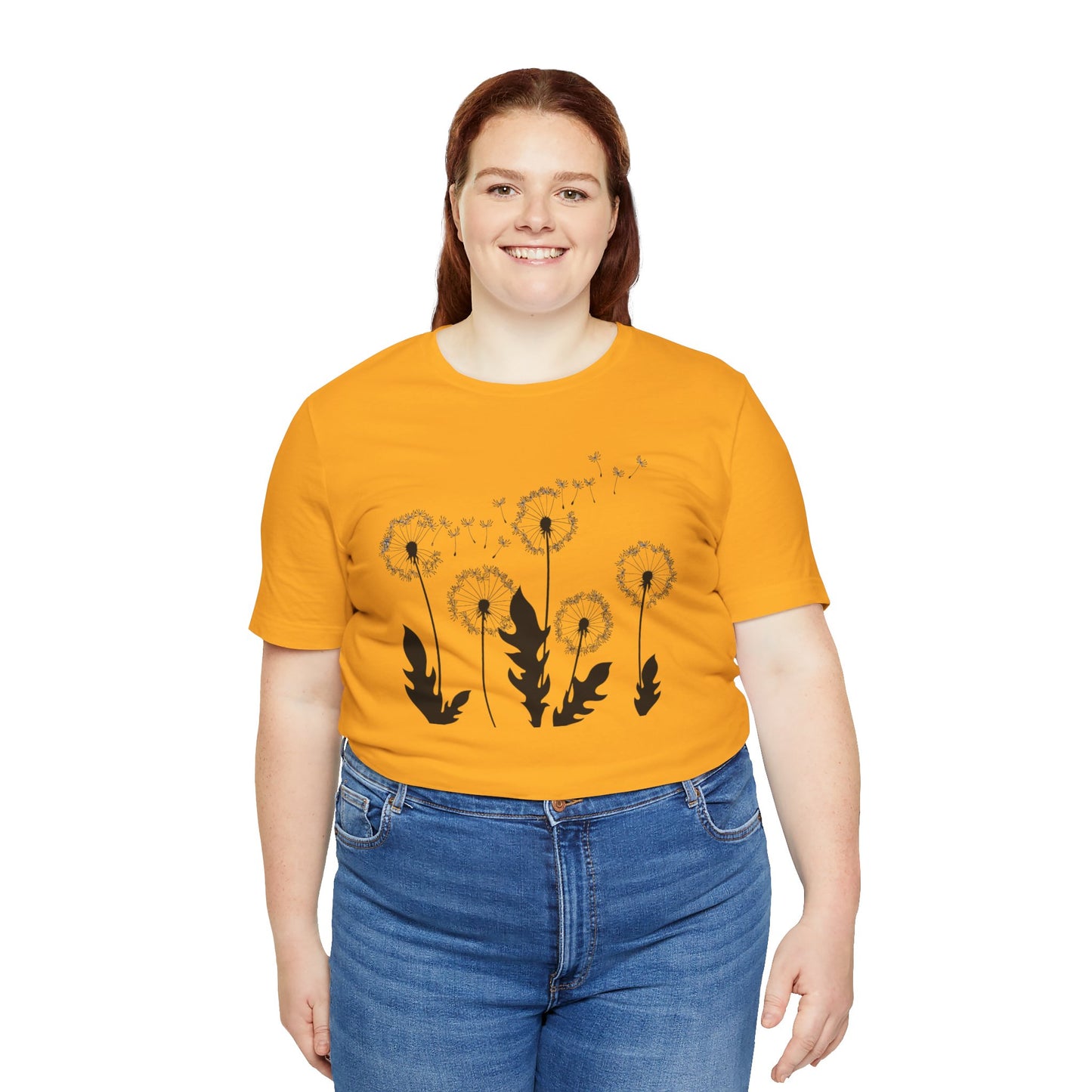 Dandelion Women's Crew Neckline Short Sleeve Tee, Summer Clothes Women, Short Sleeve Crew Neck T-Shirt for Summer, Women's Clothing, Women's Top for casual wear, Unisex, Men and Women Jersey Short Sleeve Tee.