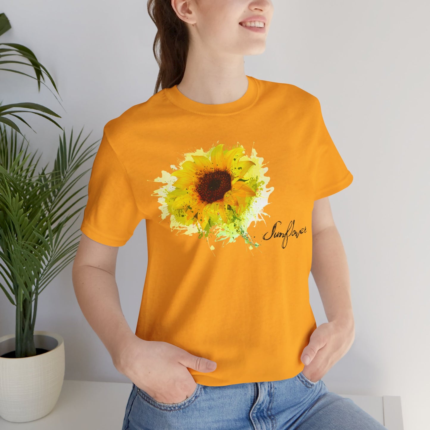 Sunflower Women's Crew Neckline Short Sleeve Tee, Summer Clothes Women, Women's Clothing, Women's Top for casual wear, Unisex, Men and Women Jersey Short Sleeve Tee.