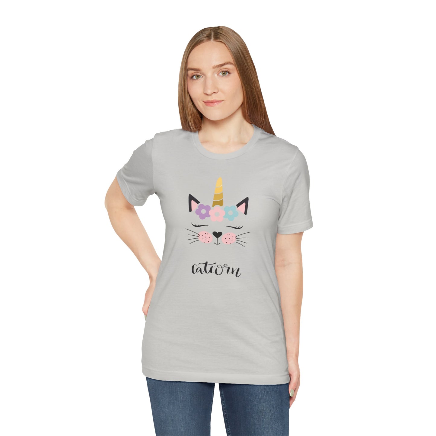 Cat and unicorn t -shirt, cat and unicorn combination, unisex Jersey Short Sleeve Tee