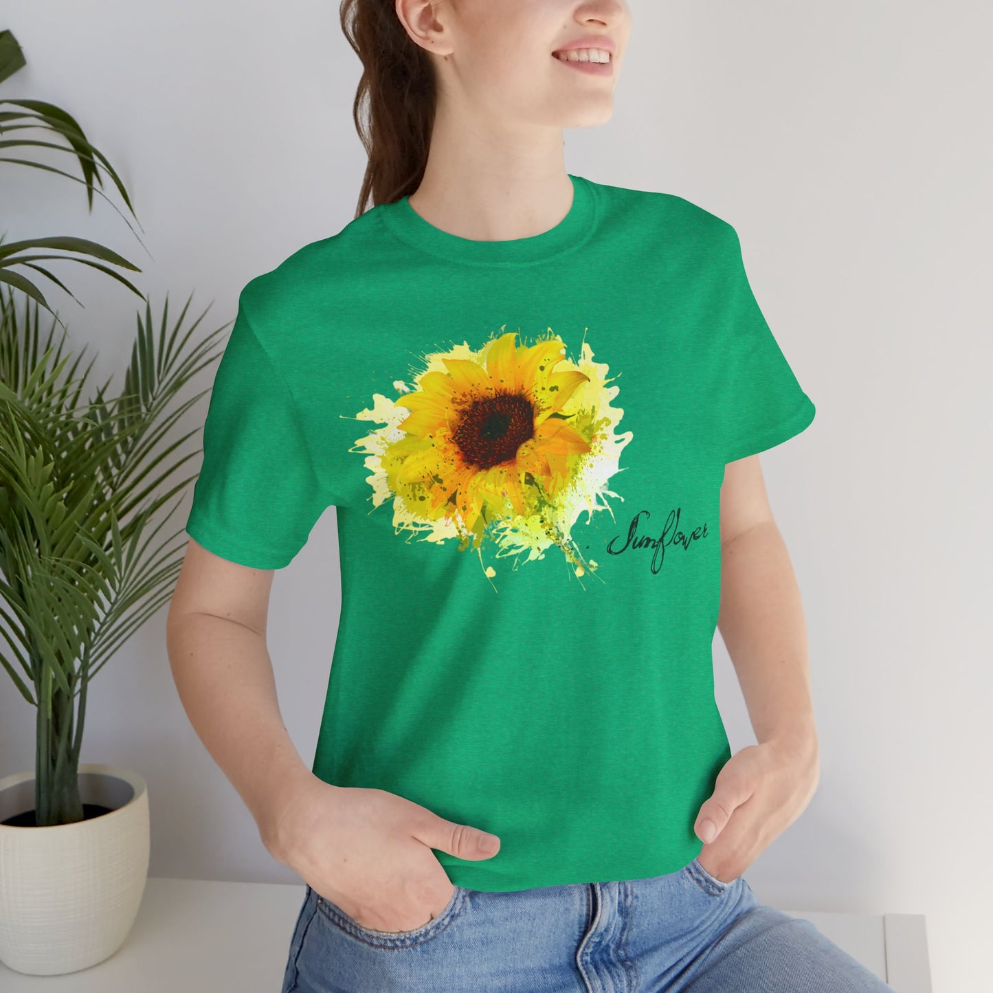 Sunflower Women's Crew Neckline Short Sleeve Tee, Summer Clothes Women, Women's Clothing, Women's Top for casual wear, Unisex, Men and Women Jersey Short Sleeve Tee.