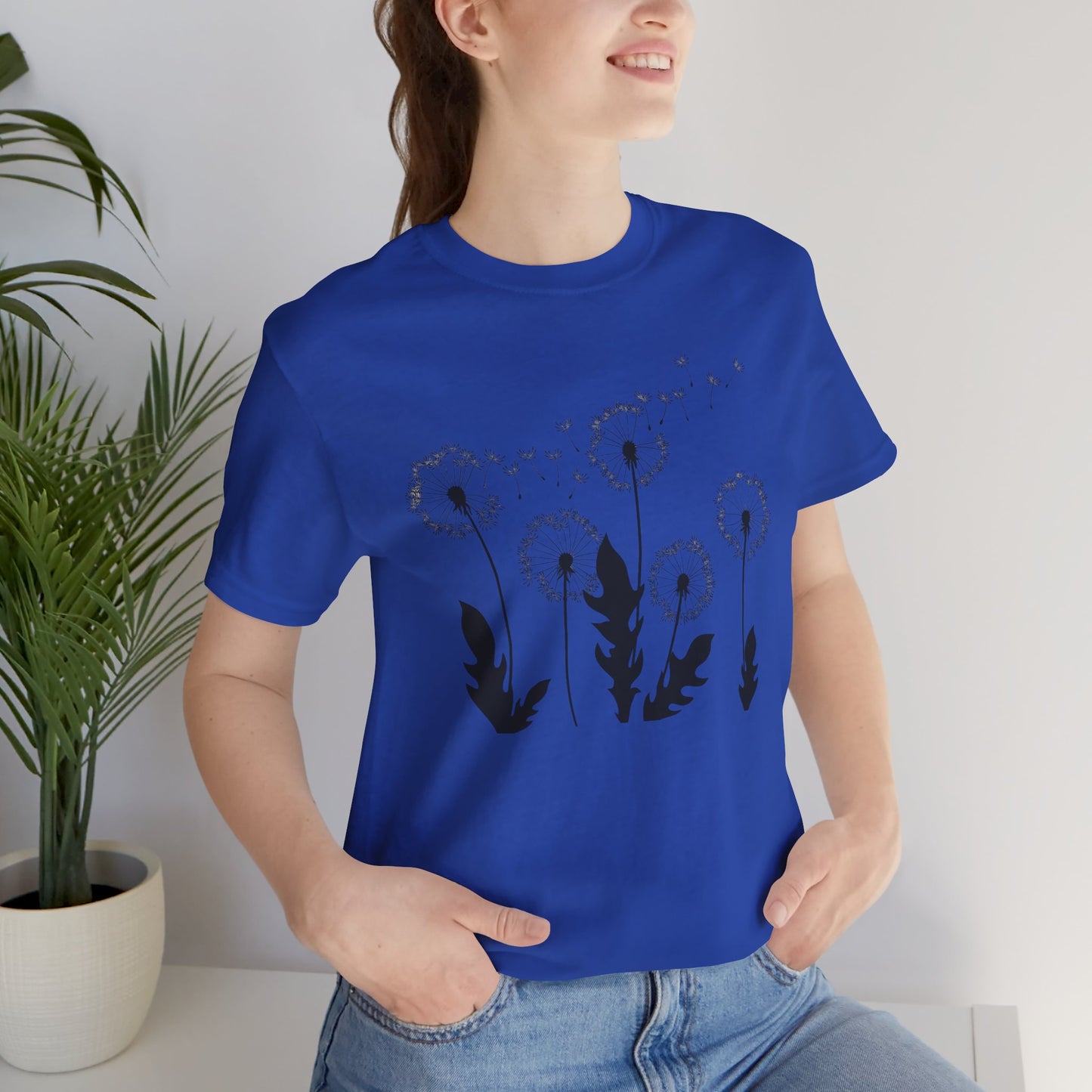 Dandelion Women's Crew Neckline Short Sleeve Tee, Summer Clothes Women, Short Sleeve Crew Neck T-Shirt for Summer, Women's Clothing, Women's Top for casual wear, Unisex, Men and Women Jersey Short Sleeve Tee.