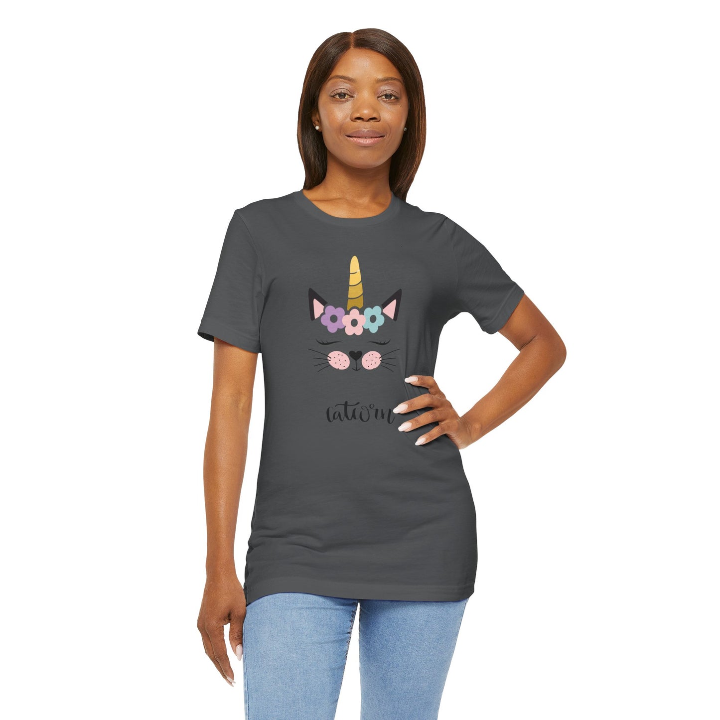 Cat and unicorn t -shirt, cat and unicorn combination, unisex Jersey Short Sleeve Tee