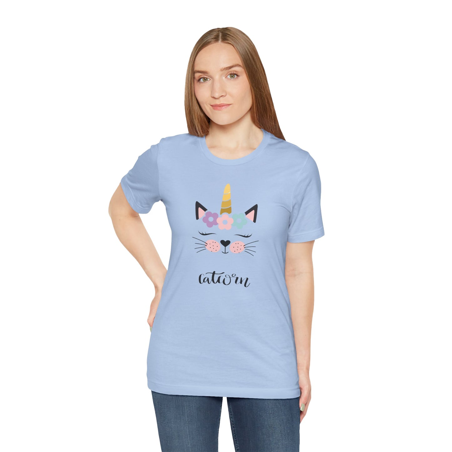 Cat and unicorn t -shirt, cat and unicorn combination, unisex Jersey Short Sleeve Tee