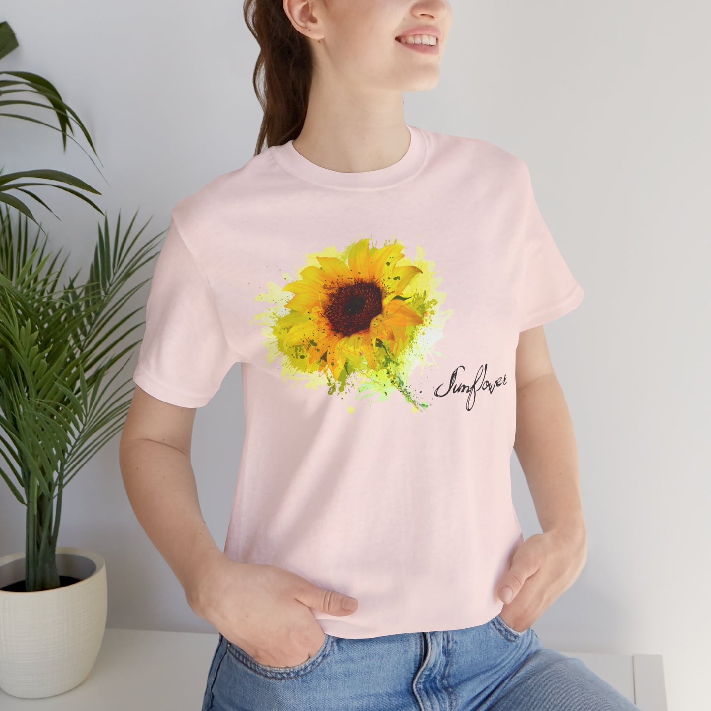 Sunflower Women's Crew Neckline Short Sleeve Tee, Summer Clothes Women, Women's Clothing, Women's Top for casual wear, Unisex, Men and Women Jersey Short Sleeve Tee.