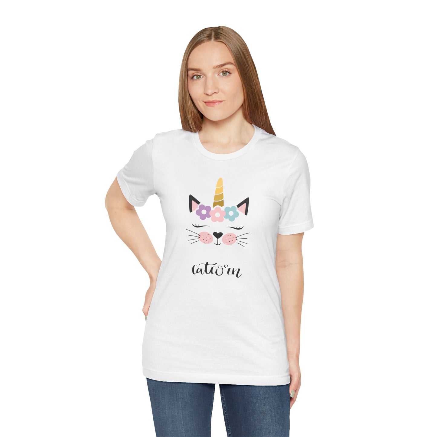 Cat and unicorn t -shirt, cat and unicorn combination, unisex Jersey Short Sleeve Tee