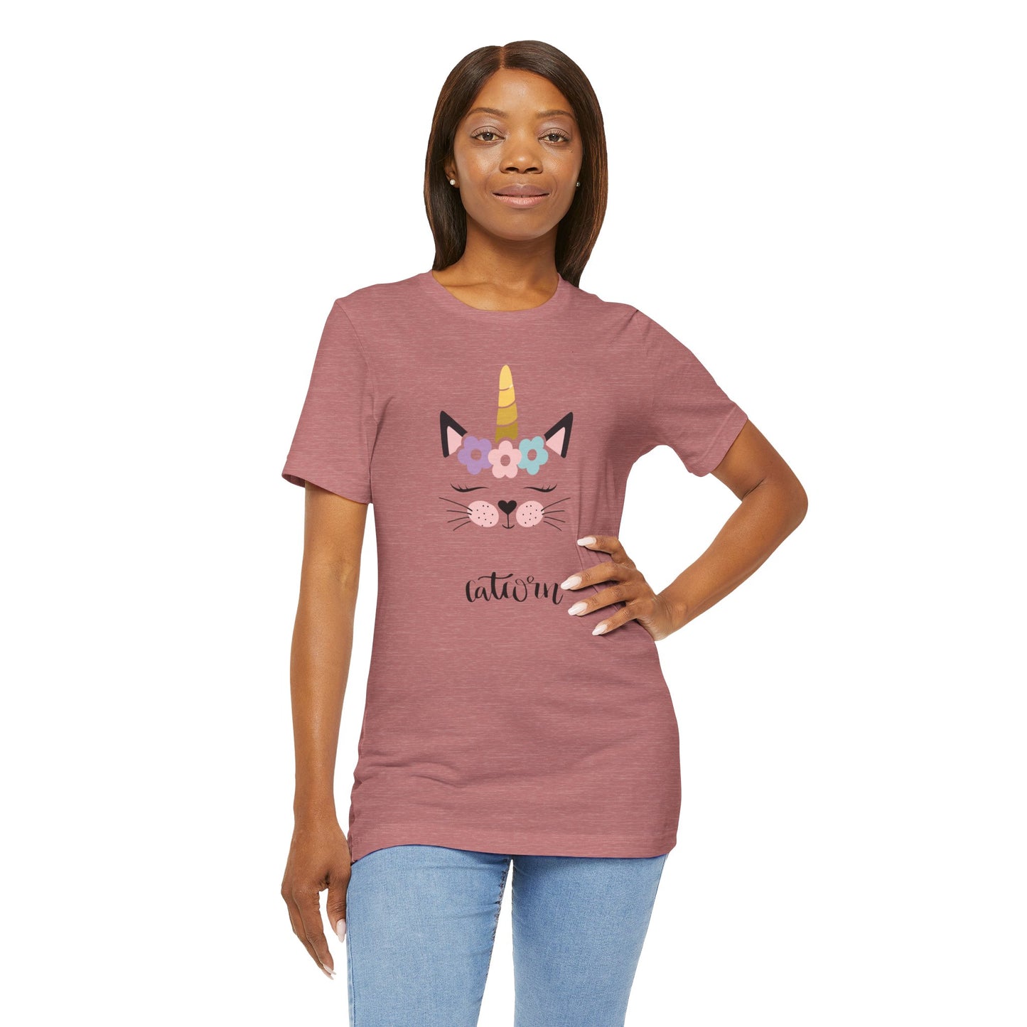 Cat and unicorn t -shirt, cat and unicorn combination, unisex Jersey Short Sleeve Tee