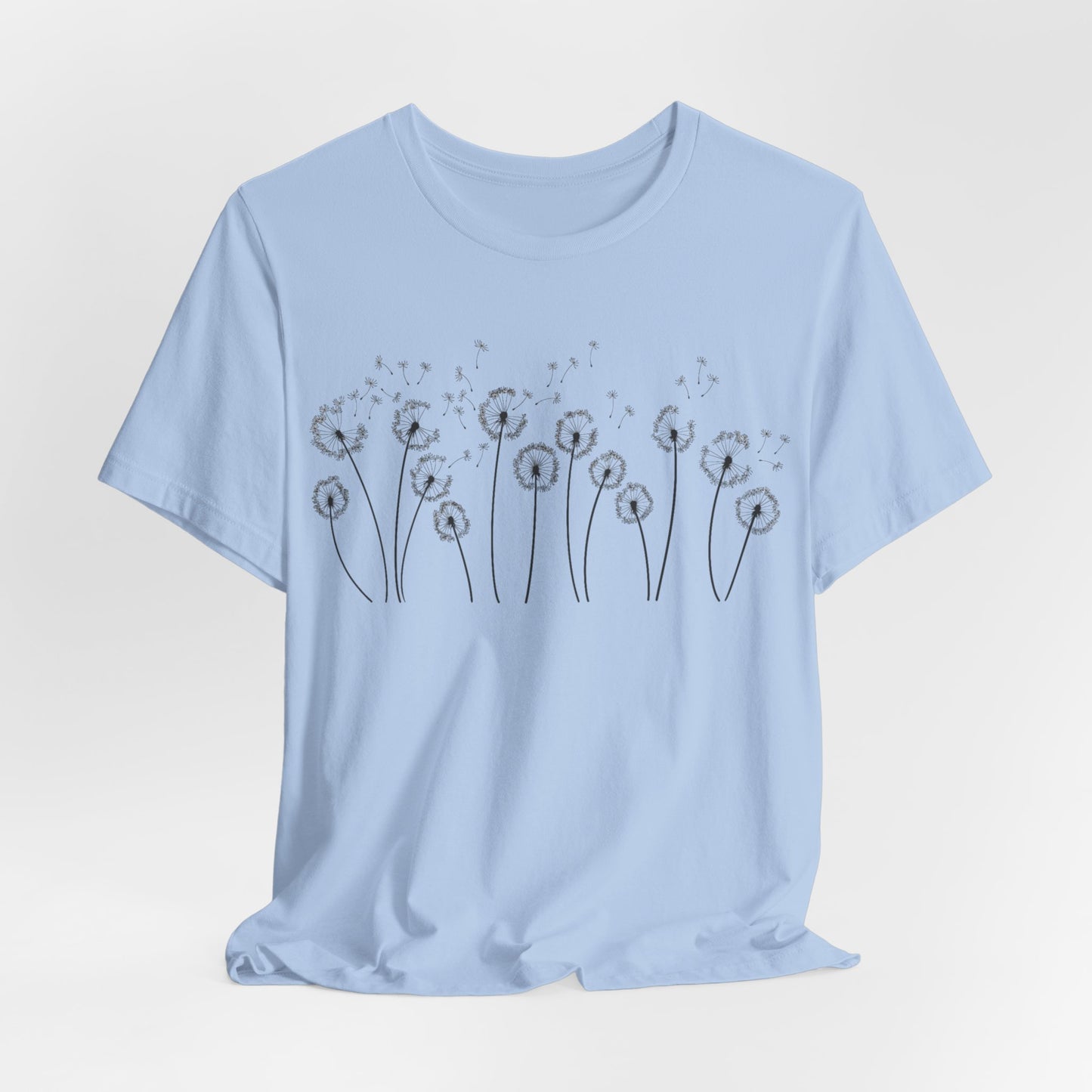 Dandelion Women's Crew Neckline Short Sleeve Tee, Summer Clothes Women, Short Sleeve Crew Neck T-Shirt for Summer, Women's Clothing, Women's Top for casual wear, Unisex, Men and Women Jersey Short Sleeve Tee.