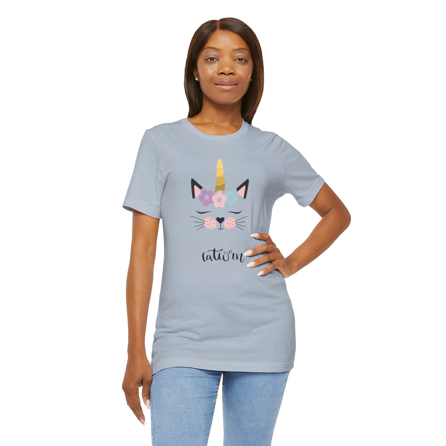 Cat and unicorn t -shirt, cat and unicorn combination, unisex Jersey Short Sleeve Tee