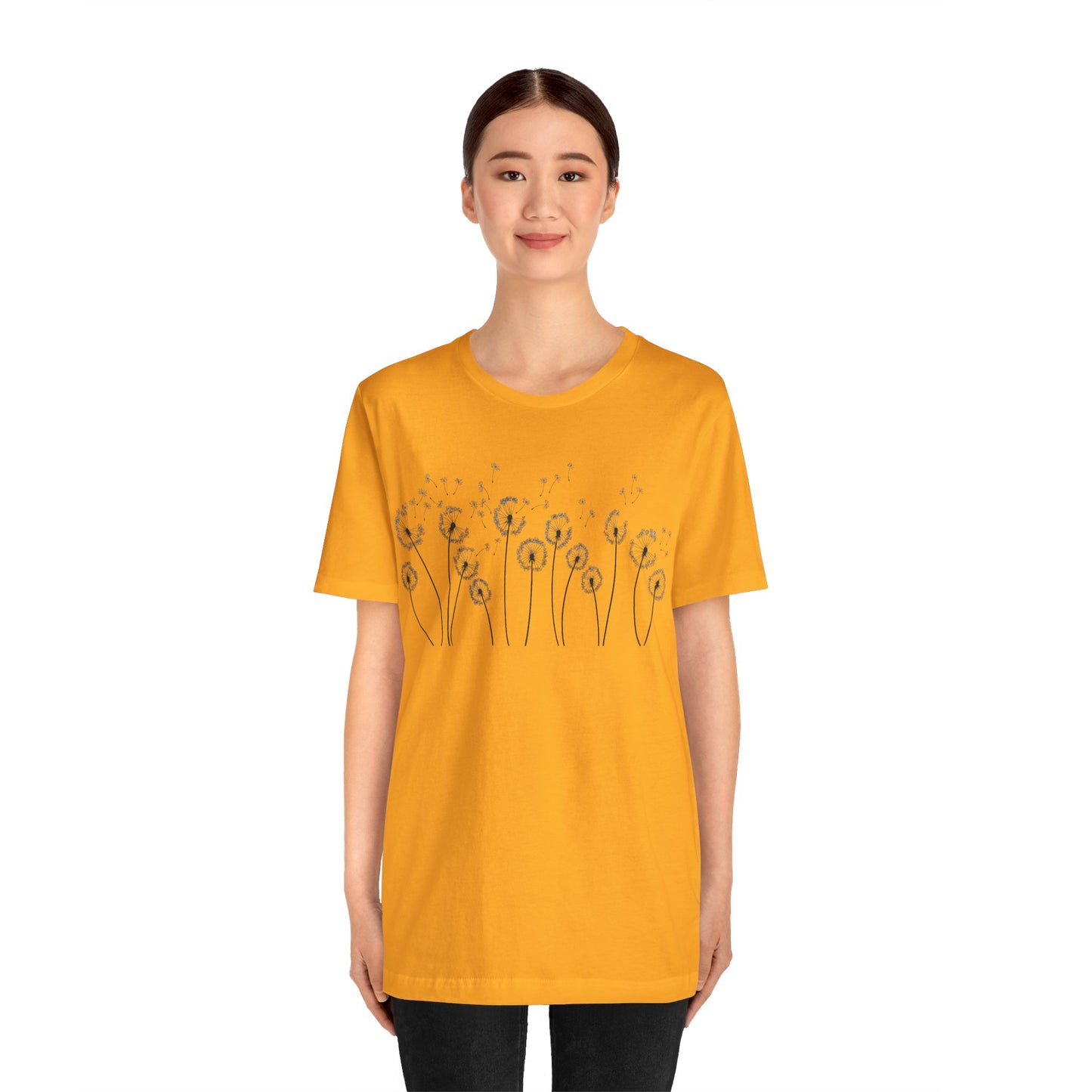 Dandelion Women's Crew Neckline Short Sleeve Tee, Summer Clothes Women, Short Sleeve Crew Neck T-Shirt for Summer, Women's Clothing, Women's Top for casual wear, Unisex, Men and Women Jersey Short Sleeve Tee.