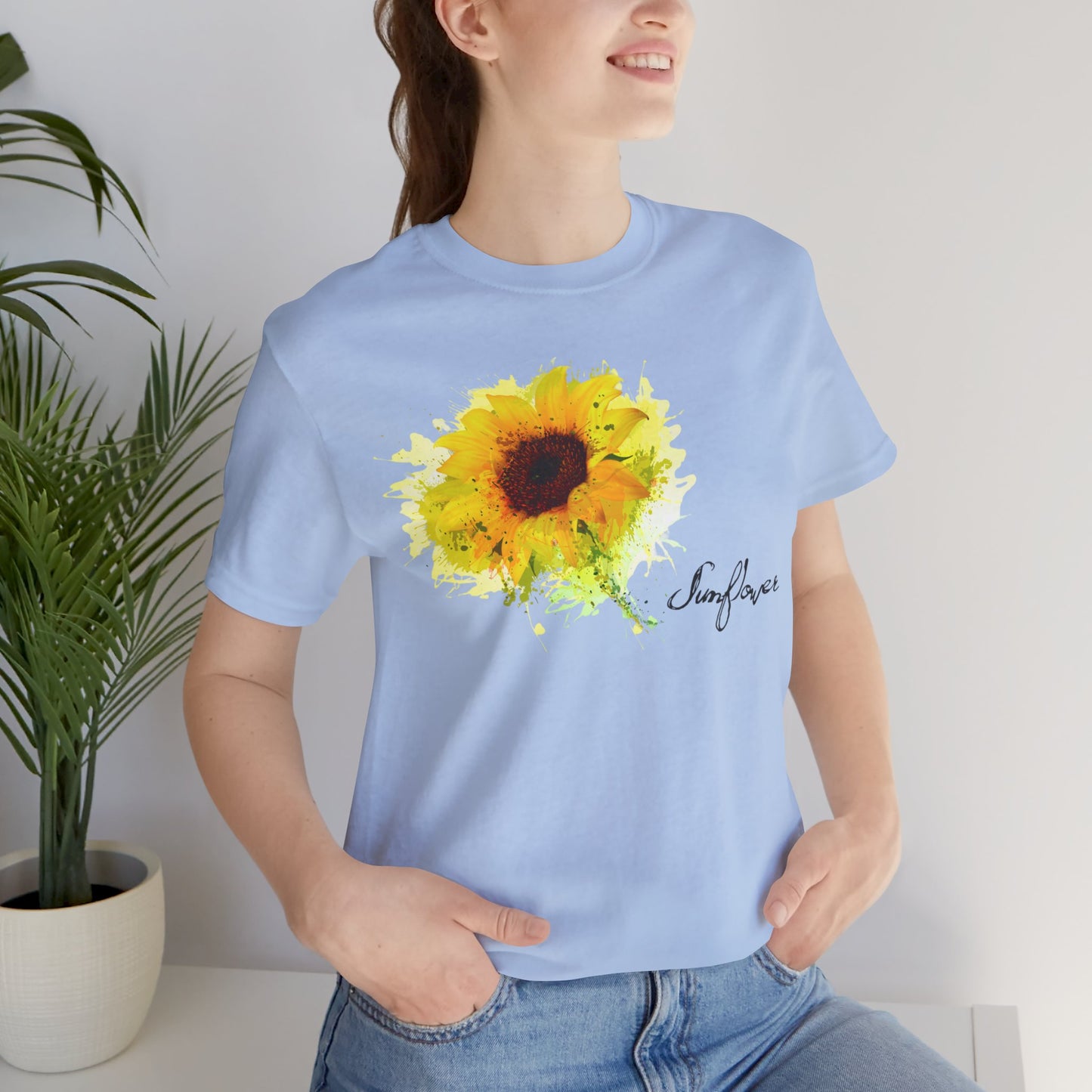 Sunflower Women's Crew Neckline Short Sleeve Tee, Summer Clothes Women, Women's Clothing, Women's Top for casual wear, Unisex, Men and Women Jersey Short Sleeve Tee.