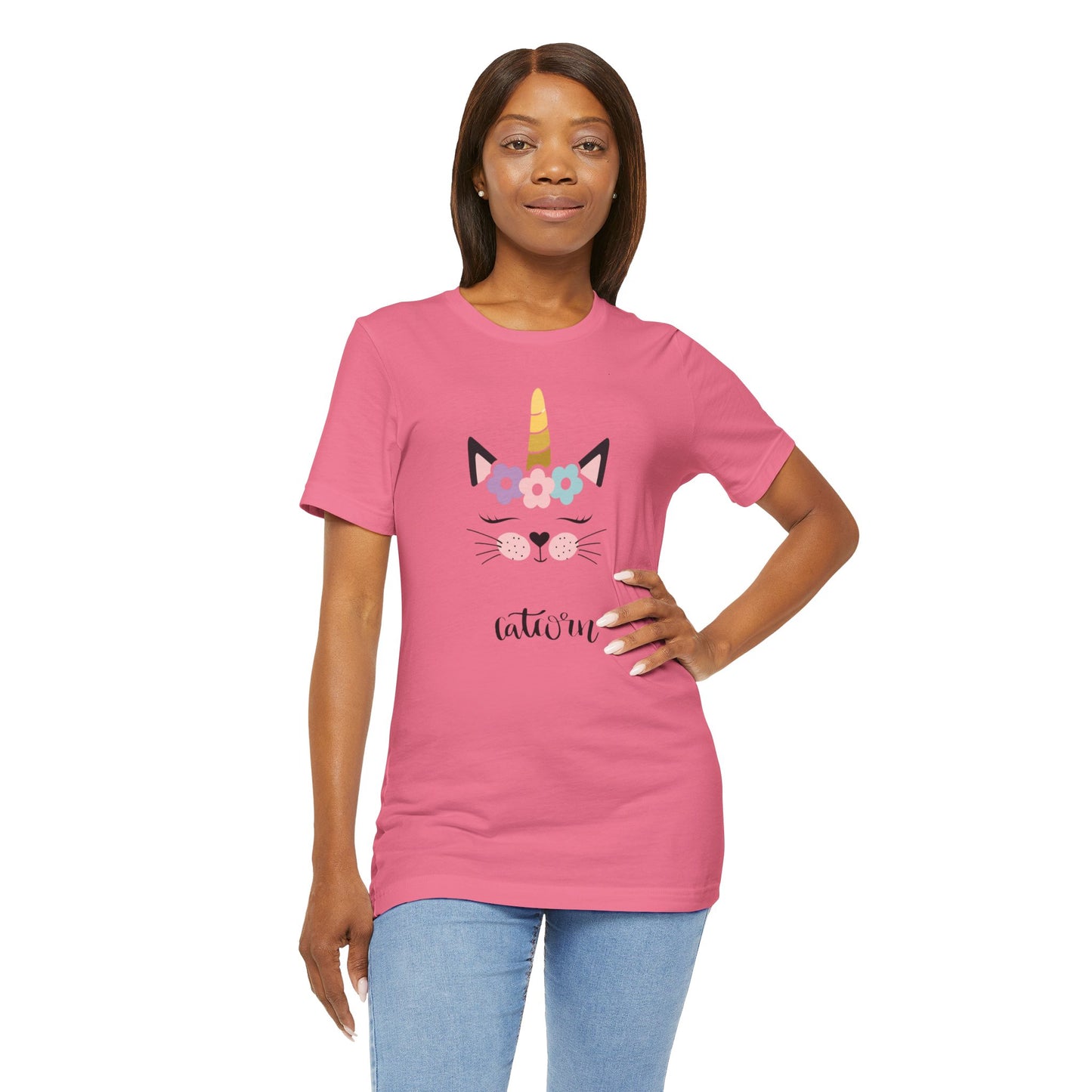 Cat and unicorn t -shirt, cat and unicorn combination, unisex Jersey Short Sleeve Tee