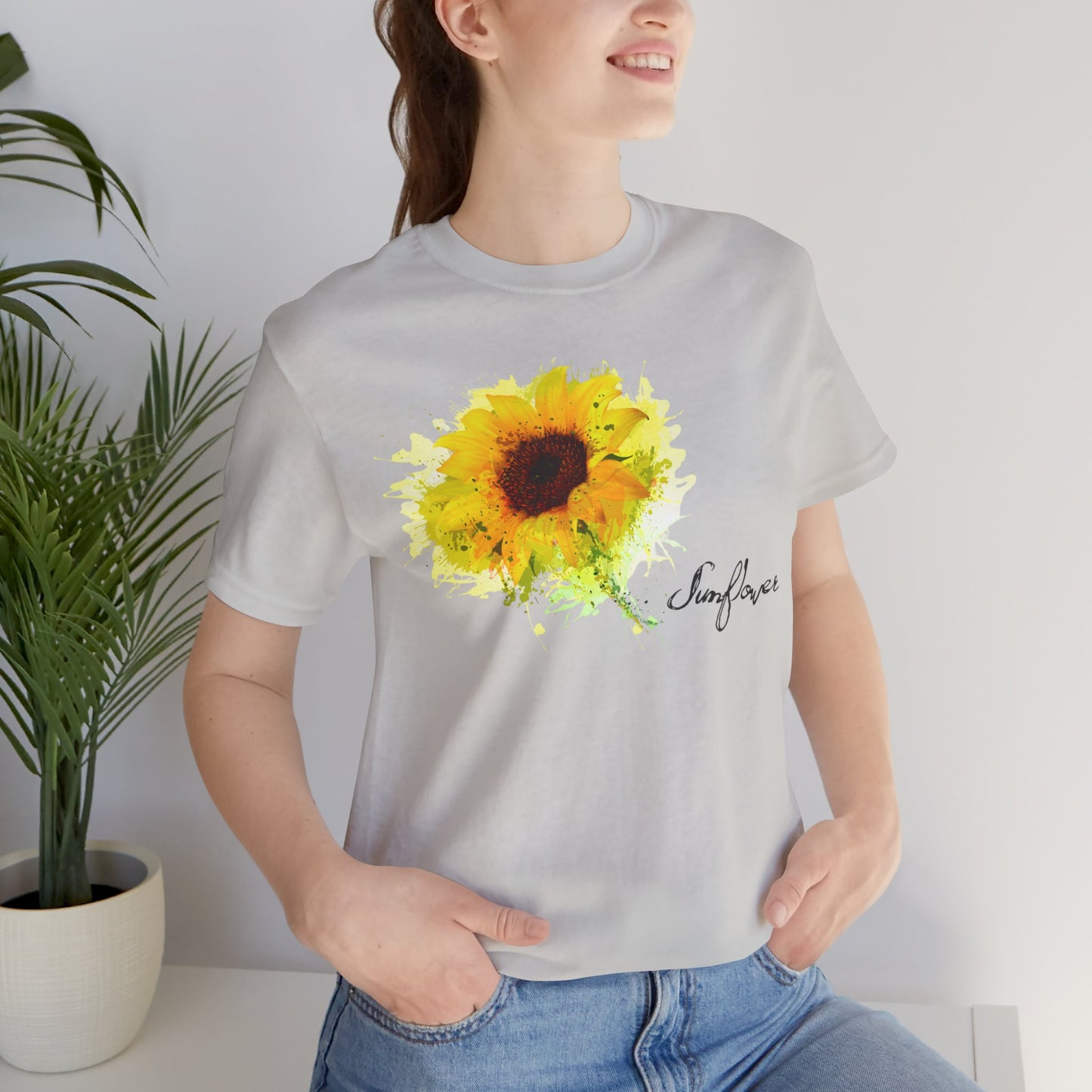 Sunflower Women's Crew Neckline Short Sleeve Tee, Summer Clothes Women, Women's Clothing, Women's Top for casual wear, Unisex, Men and Women Jersey Short Sleeve Tee.