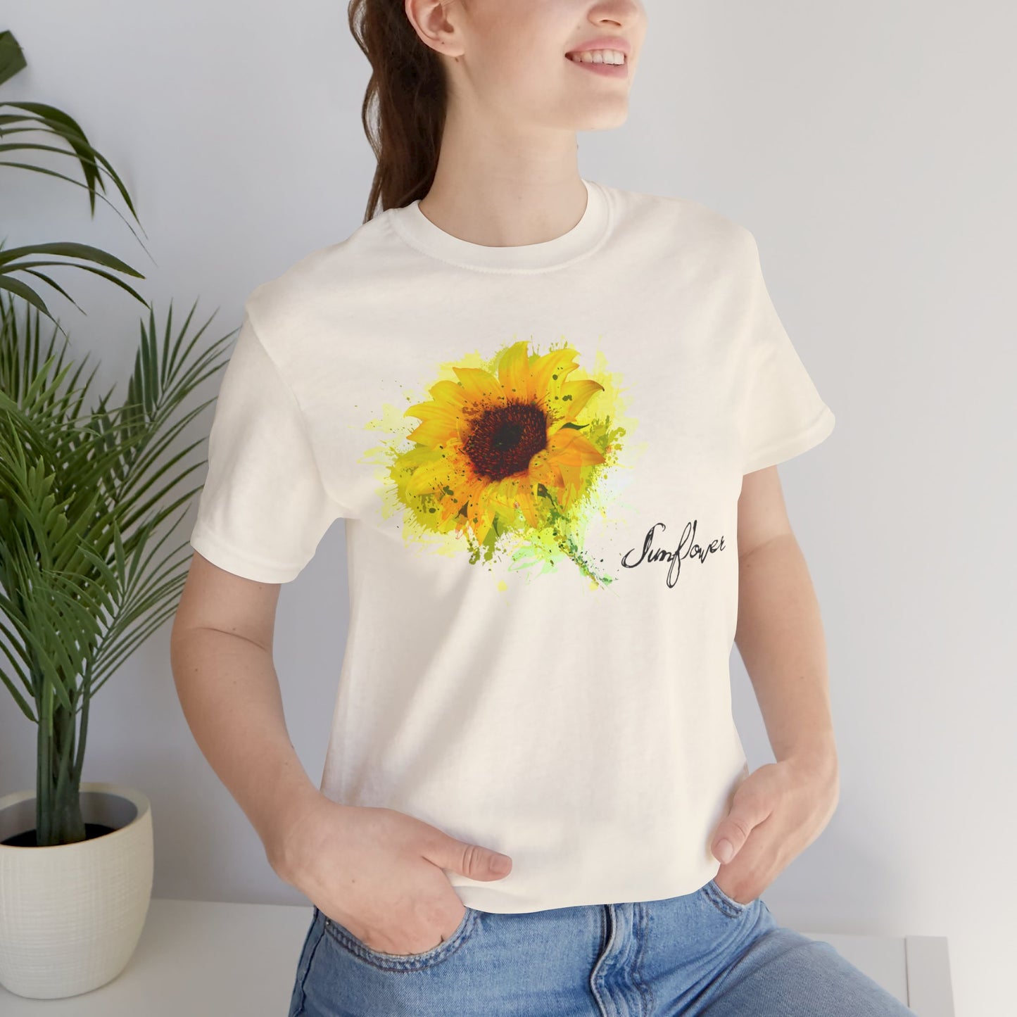 Sunflower Women's Crew Neckline Short Sleeve Tee, Summer Clothes Women, Women's Clothing, Women's Top for casual wear, Unisex, Men and Women Jersey Short Sleeve Tee.