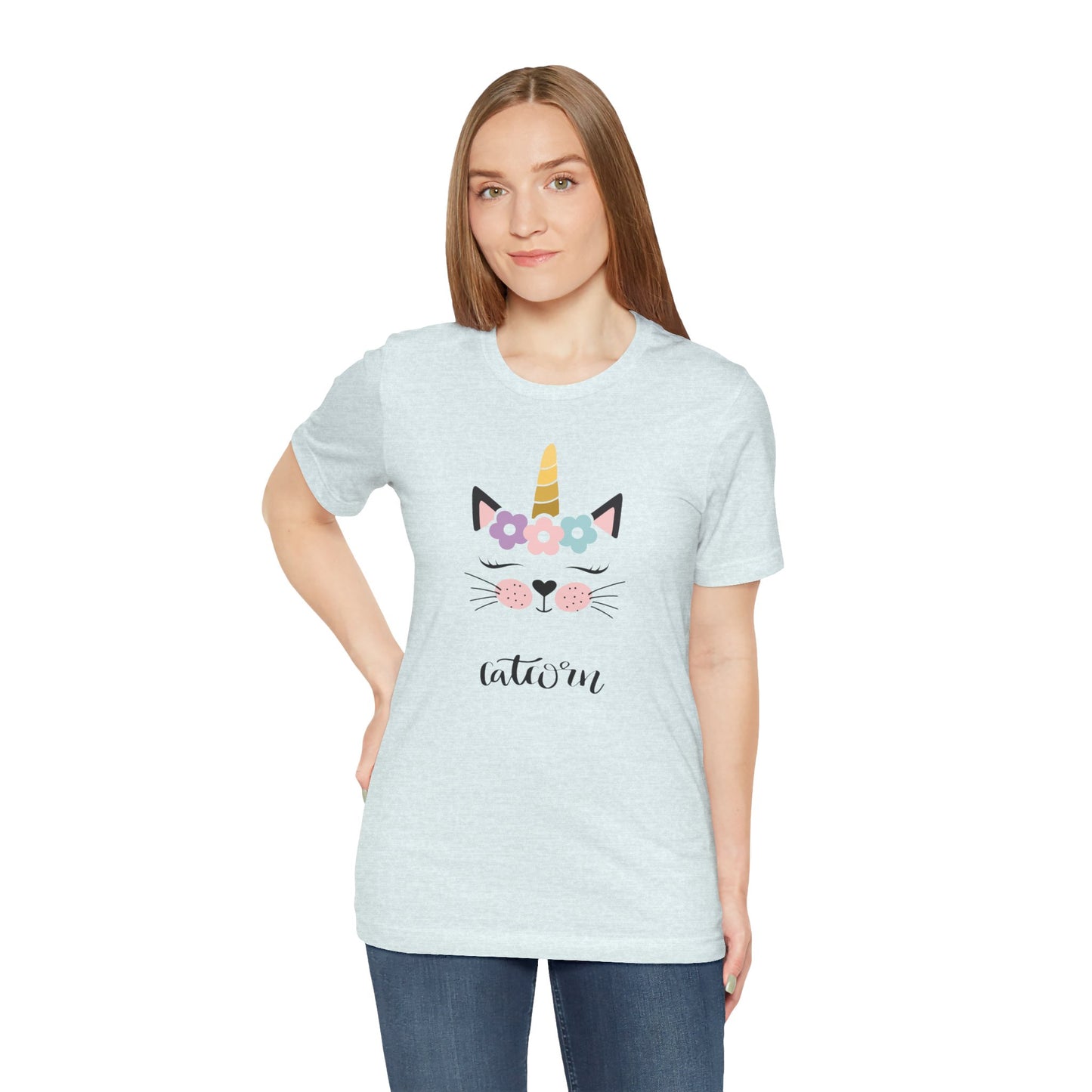 Cat and unicorn t -shirt, cat and unicorn combination, unisex Jersey Short Sleeve Tee