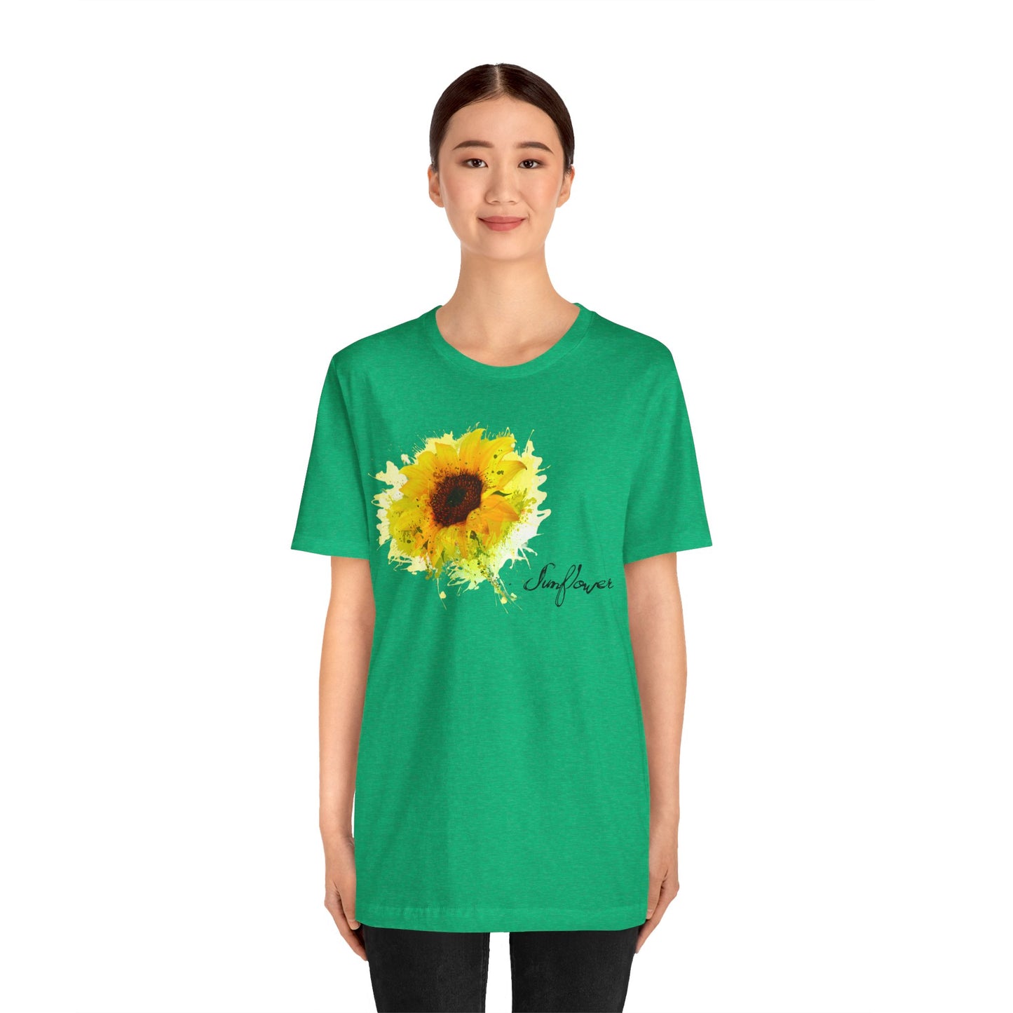 Sunflower Women's Crew Neckline Short Sleeve Tee, Summer Clothes Women, Women's Clothing, Women's Top for casual wear, Unisex, Men and Women Jersey Short Sleeve Tee.