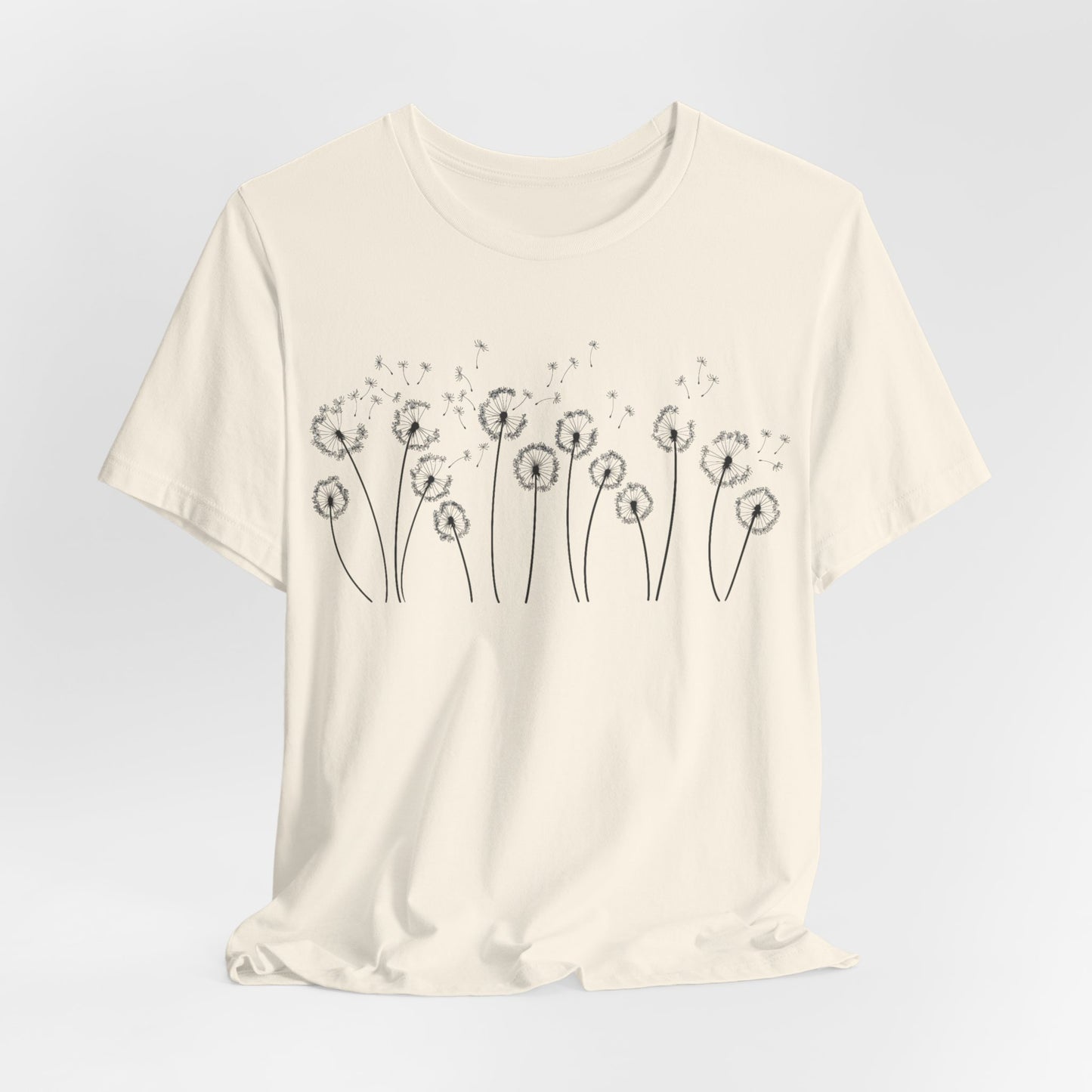 Dandelion Women's Crew Neckline Short Sleeve Tee, Summer Clothes Women, Short Sleeve Crew Neck T-Shirt for Summer, Women's Clothing, Women's Top for casual wear, Unisex, Men and Women Jersey Short Sleeve Tee.