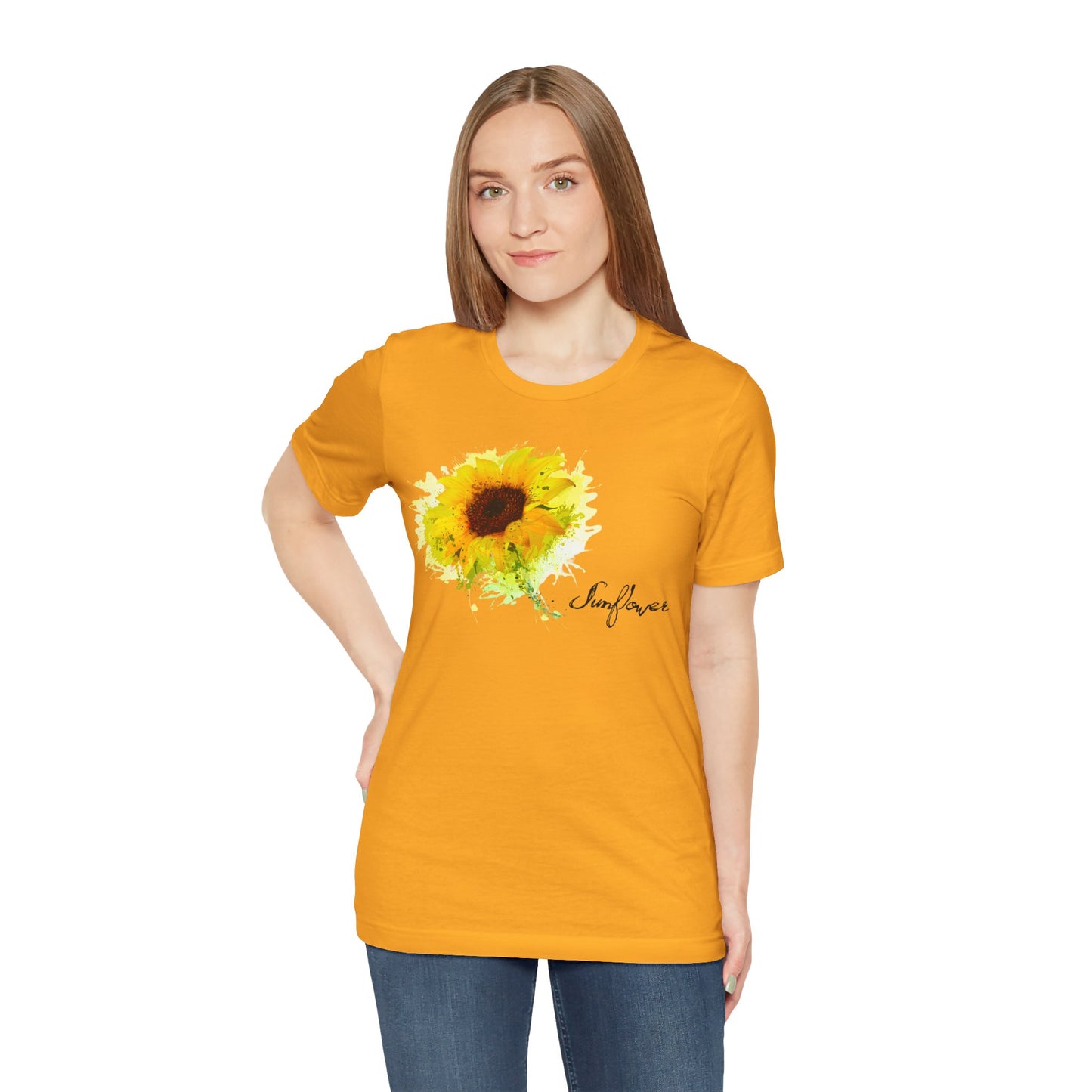 Sunflower Women's Crew Neckline Short Sleeve Tee, Summer Clothes Women, Women's Clothing, Women's Top for casual wear, Unisex, Men and Women Jersey Short Sleeve Tee.