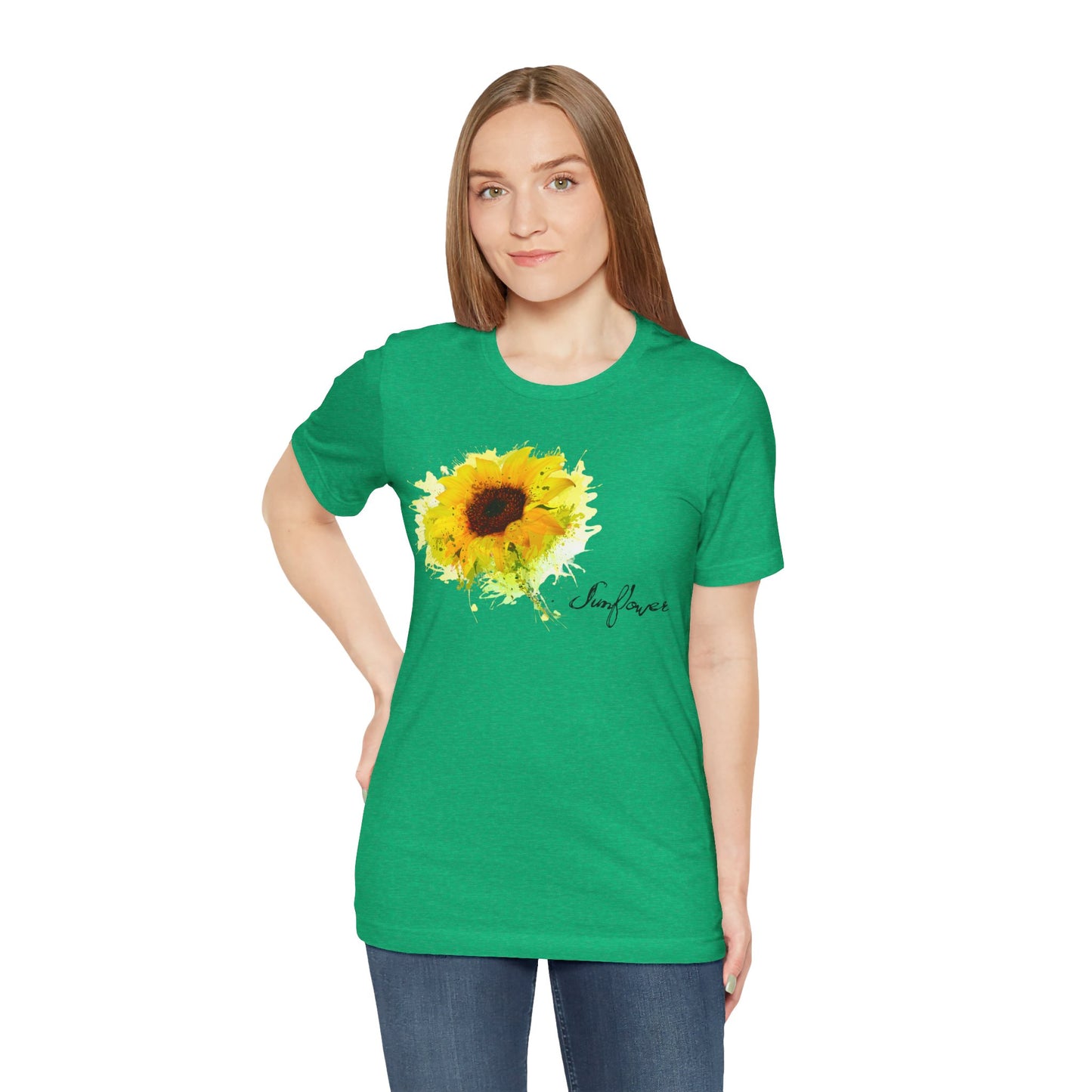 Sunflower Women's Crew Neckline Short Sleeve Tee, Summer Clothes Women, Women's Clothing, Women's Top for casual wear, Unisex, Men and Women Jersey Short Sleeve Tee.