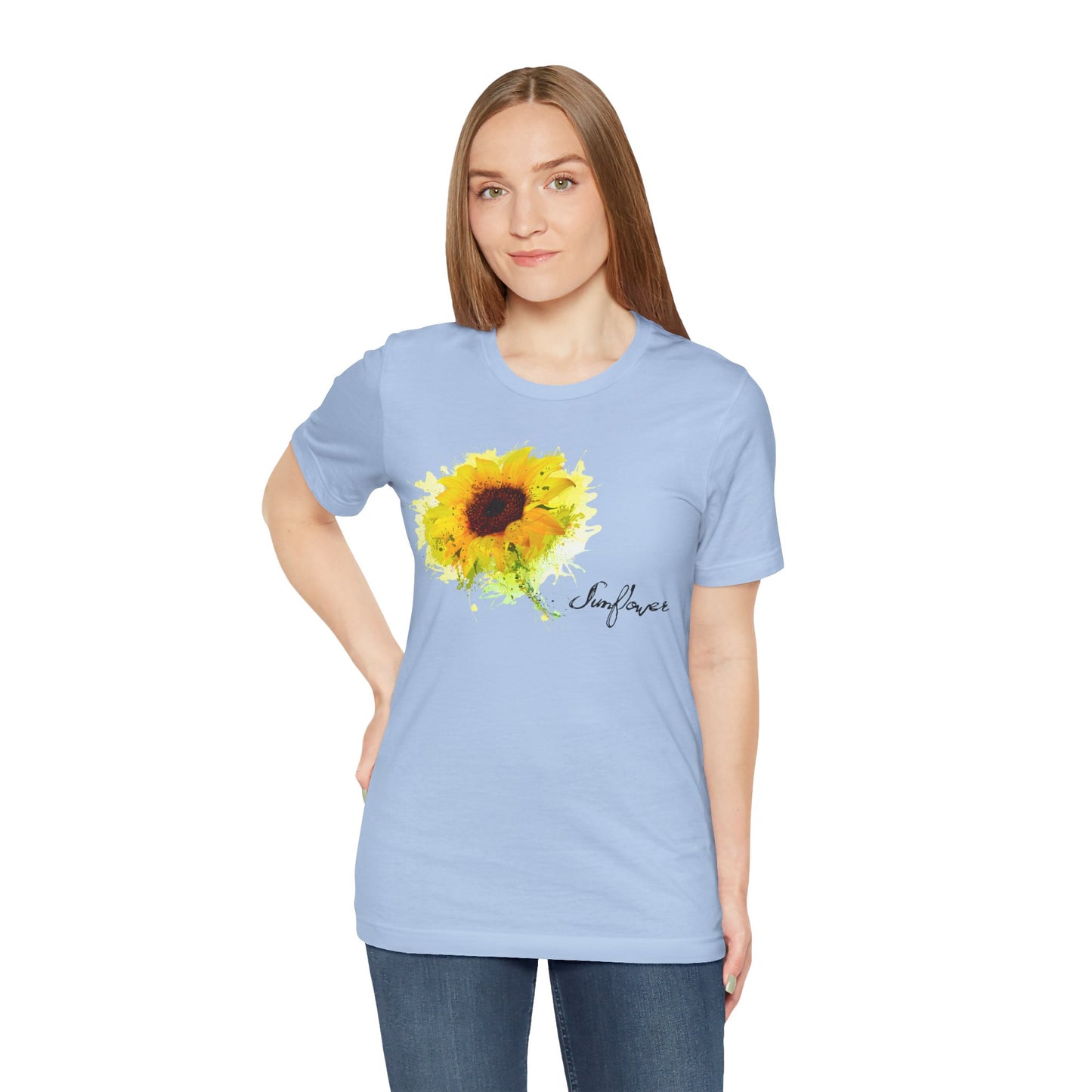 Sunflower Women's Crew Neckline Short Sleeve Tee, Summer Clothes Women, Women's Clothing, Women's Top for casual wear, Unisex, Men and Women Jersey Short Sleeve Tee.