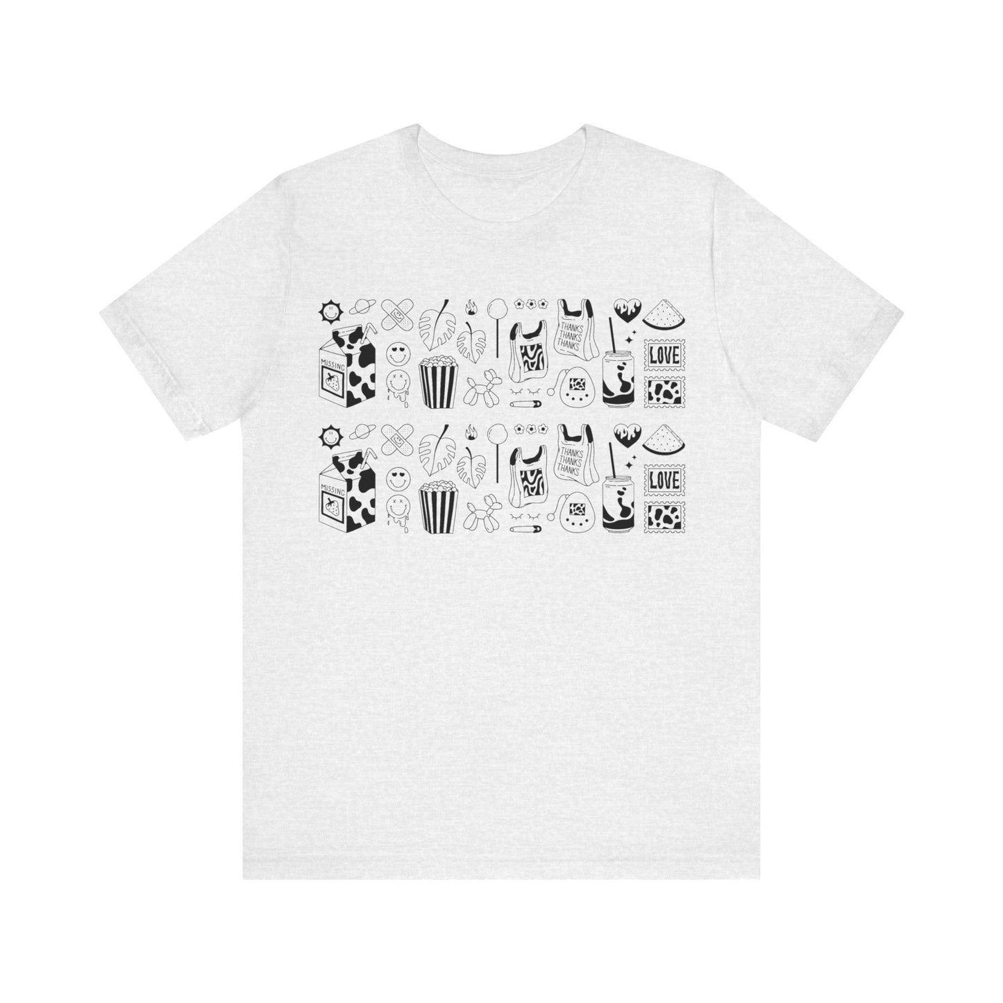 Women Vintage 2000s Elements For Sticker Pack Print Crew Neckline Short Sleeve Tee, Summer Clothes Women, Short Sleeve Crew Neck T-Shirt for Summer, Women's Clothing, Women's Top for casual wear, Unisex, Men and Women Jersey Short Sleeve Tee.