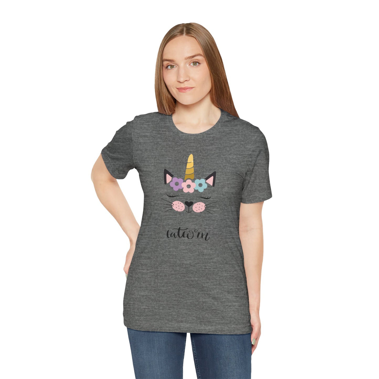 Cat and unicorn t -shirt, cat and unicorn combination, unisex Jersey Short Sleeve Tee